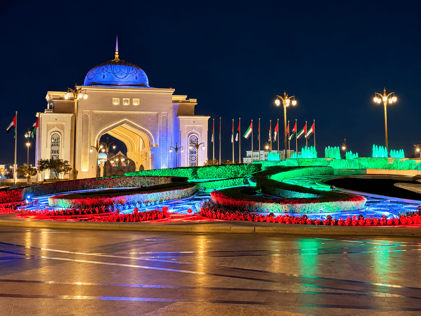 Abu Dhabi Palast am Abend